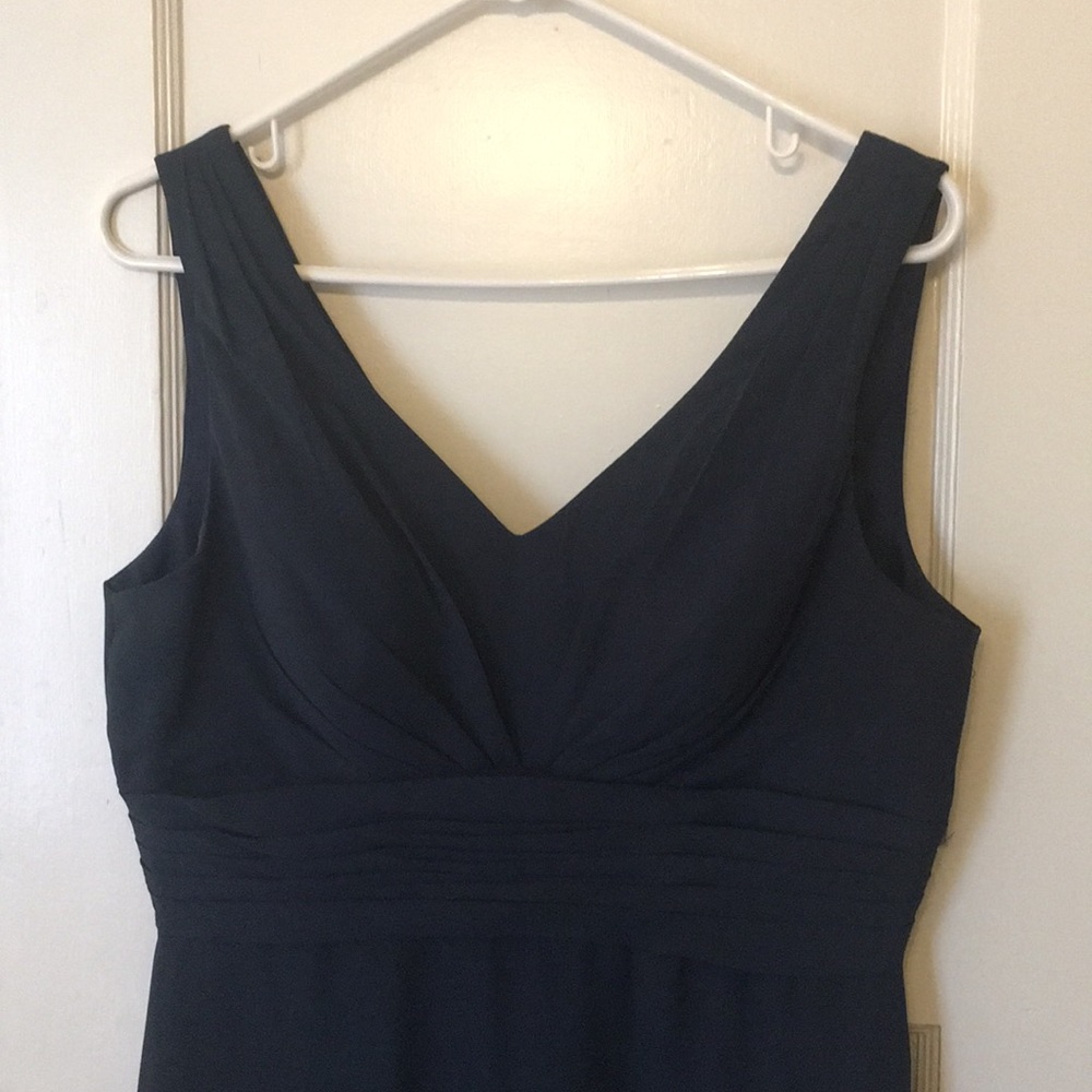 Navy blue long bridesmaid dress
